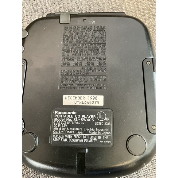 Vintage PANASONIC SHOCK WAVE Portable CD Player Yellow Black SL-SW405 Charger - Picture 5 of 12